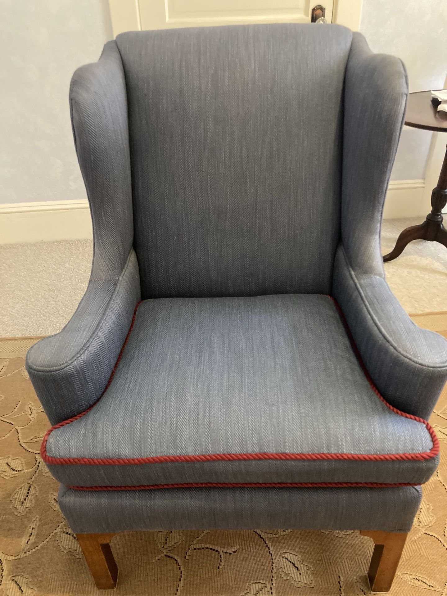 Upholstered Wingback Chair. 