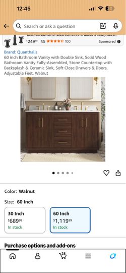 60 inch Bathroom Vanity with Double Sink, Solid Wood Bathroom Vanity Fully-Assembled, Stone Countertop with Backsplash & Ceramic Sink, Soft Close Draw