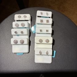 Moissanite & Sterling Silver Earrings - Authentic 