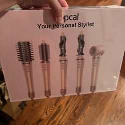 5 in 1 Hair Styler - Professional High Speed Hot Air Styler, Frizz-Free Hair Dryer Brush, No Heat Damage Air Styler Wrap - Hair Dryer, Curl, Volumize,