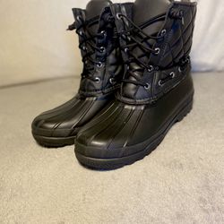 Sperry Black Gosling Duck Boots Size 8