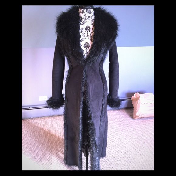 Floor length faux fur coat from Bebe women’s size small