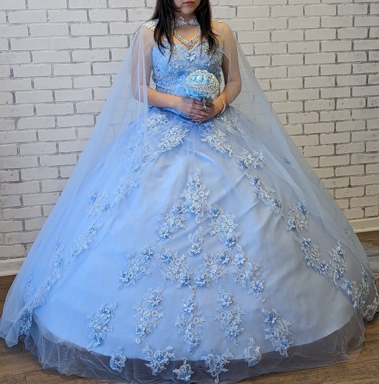 Sky Blue Quince Dress Size 12 - Still Available.
