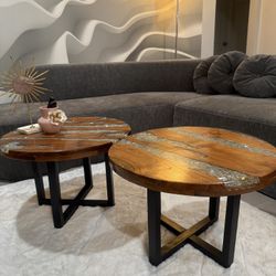 River Coffee Table Tables Wood - Customized Resin Round Table Top, Ocean River Epoxy Resin, Coffee Table Design, Resin Table, Luxury Decor Table,