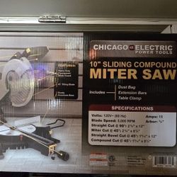 $80 FIRM New In Sealed Box - Chicago Electric 15A 10" Sliding Compound Miter Saw