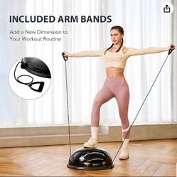 Balance Ball Trainer with Resistance Bands and Foot Pump
