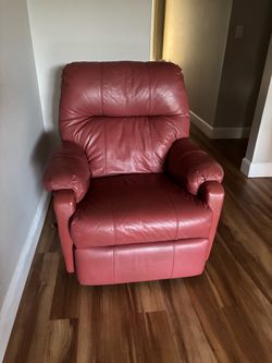 Red Leather Recliner Chair