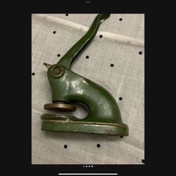 Antique Paper Embossed 'frog Green' 2" Tall With 3" handle Heavy Steel $40