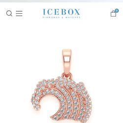 Icebox Ocean Wave Diamond Pendant 14k Solid Rose Gold 0.75ctw