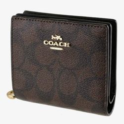 Coach Snap Wallet In Signature Canvas