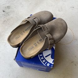 Birkenstock Boston Suede Clogs Soft Footbed