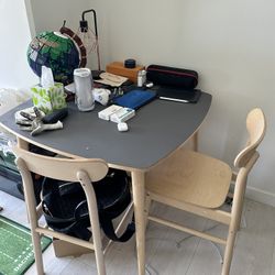 Small Wooden Table With Two Chairs