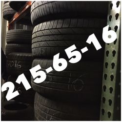 215-65-16 used tires on sale free installation