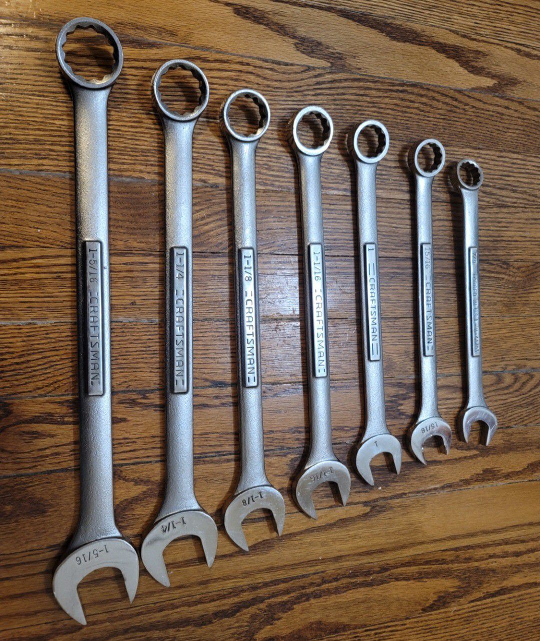 CRAFTSMAN 12 PT LARGE COMBINATION WRENCH SET 7 PIECE 7/8” to 1-5/16” USA FORGED