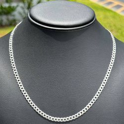 Jewelry .925 sterling silver Curb link chain necklace 22.00” 4.50mm