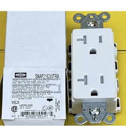 100 HUBBELL SNAP2162WTRA SNAPConnect Tamper Resistant, 20A 125V Receptacle White, Contractor Surplus 
