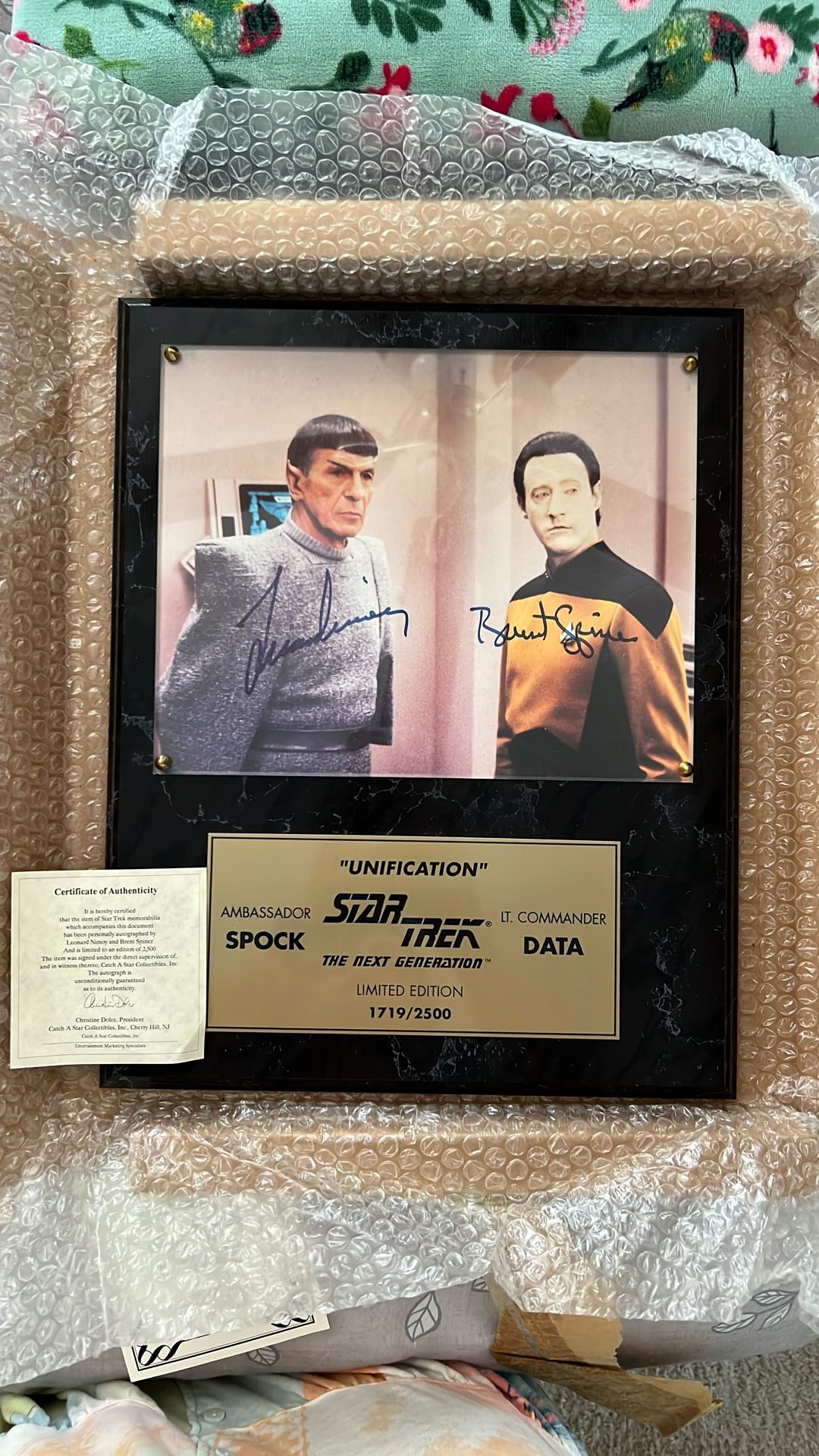 Star Trek, The Next Generation Plaque, Spock And Data
