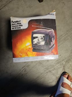 Portable 5" Black & White TV with AM/FM Radio
