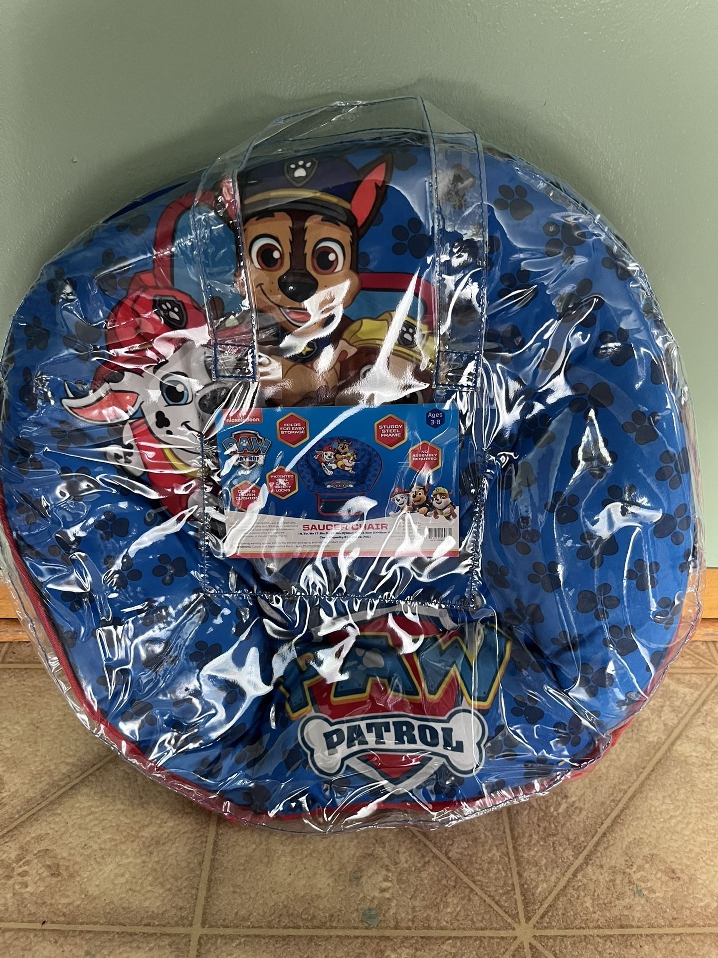 Nickelodeon's Paw Patrol 19" Toddler Mini Saucer Chair, Blue Polyester