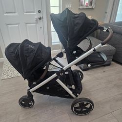Cybex Gazelle S Single-to-Double Stroller

* (2) seats as pictured
* (1) rain cover
* (1) car seat adapter

This stroller can be configured in multipl