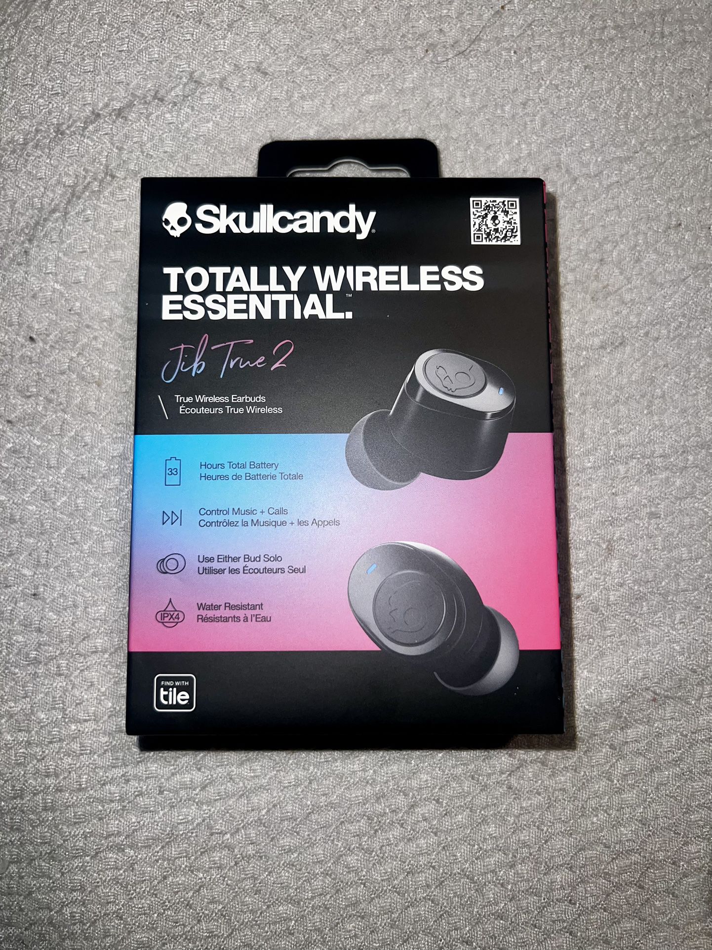  NEW! Skullcandy Jib True 2 In-Ear Wireless Earbuds, 33 Hr Battery, Microphone, Works w/ iPhone, Android & Bluetooth Devices - Black