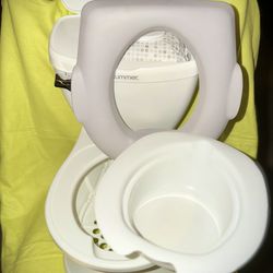 SUMMER INFANT “MY SIZE POTTY” TRAINING TOILET W/ REMOVABLE SEAT(Fits Standard Toilets)-WHITE