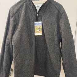 BRAND NEW WITH TAGS NEVER WORN Gray Grey Orvis Fleece Lined Full Zip Up Jacket Size Men’s US S Small