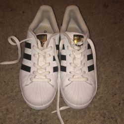 Adidas White And Black Superstars 