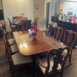Wood Dining table - 8 Chairs