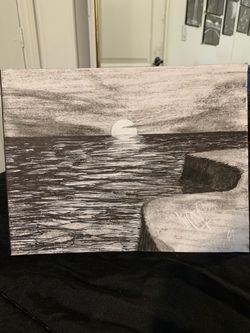 Sunset beach island painting