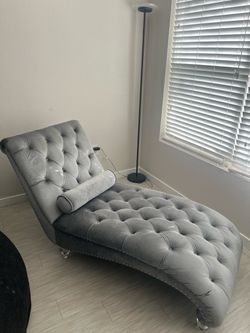 GREY VELVET LOUNGE CHAIR