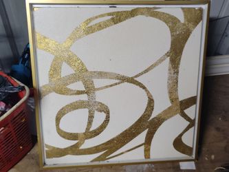 Giant white and gold painting