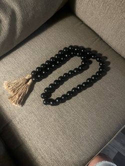 Black string Beads with Tassel