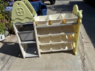BEAUTIFUL 4 TIER ORGANIZER STORAGE WITH 13 BOXES GOOD CONDITION