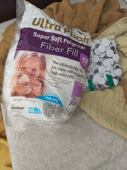 Polyfil Fiber and Googly Eyes for Crafts