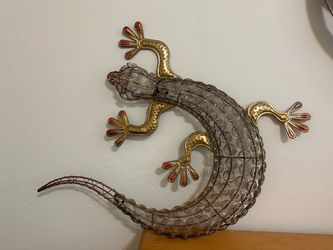 Metal Wire Gecko Lizard Wall Art