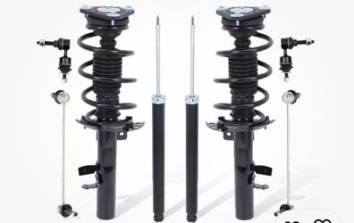 Front Struts Rear Shocks W/ Coil Spring & Sway Bars Kit for 2013-2018 Ford Focus