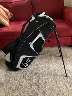 Lynx Black and White Stand/Carry 8 Way Divider Golf Bag