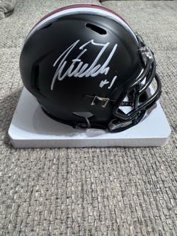 Justin Fields Signed Ohio State Buckeyes Alt Black Mini Helmet-Beckett Coa