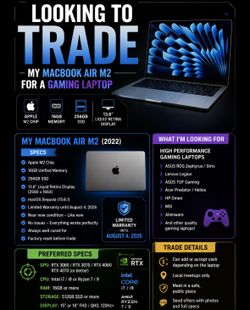 Looking to trade for gaming laptop!!