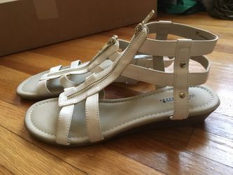 New white gladiator sandals
