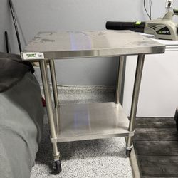 Regency 24" x 30" 16-Gauge 304 Stainless Steel Commercial Work Table with Undershelf Plus Heavy Duty Casters