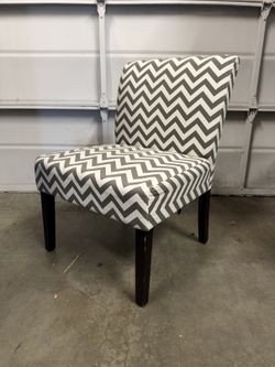 Gray/White Chevron Accent Chair