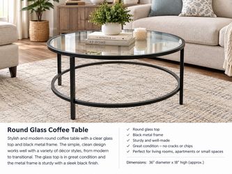 Stylish and Modern glass coffee table