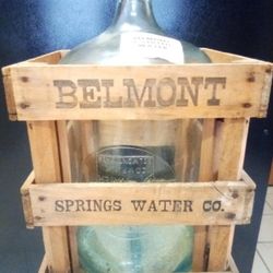 Antique Belmont Springs Water Bottle With Crate