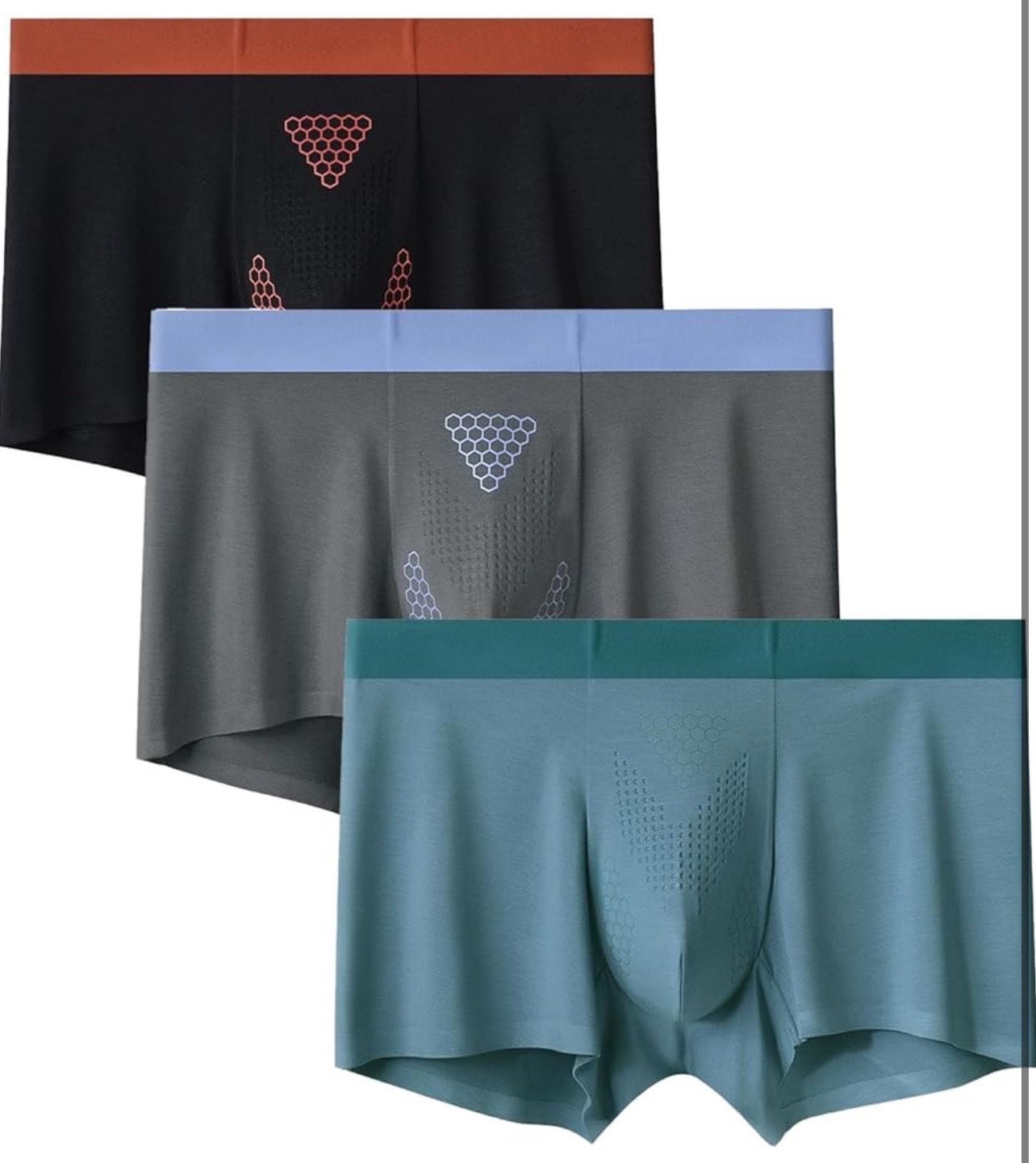 91% modal Men's Modal Boxer Briefs with Bulge Enhancement seamless underwear Massage Shorts boxer briefs for men pack(pls choose L or Xl size)