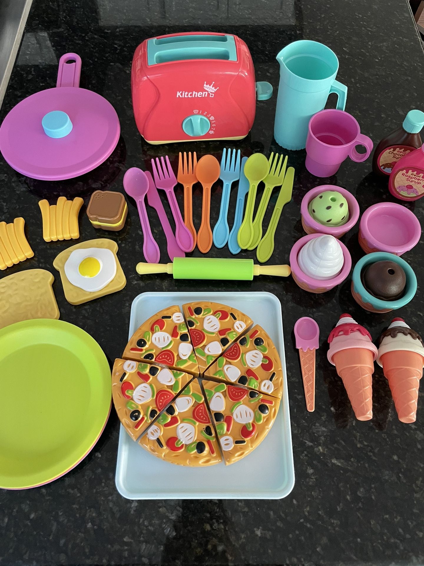 Pretend Play Food and Kitchen Toy Lot