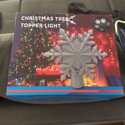 Christmas Lighted Tree Topper Silver