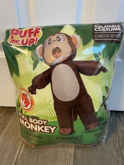 Inflatable Monkey Animal Zoo Halloween Costume, Kids Child Age 7-10