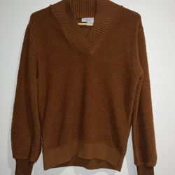 1970’s Vintage Boucle V-Neck Sweater Men’s 40 (Med) Rust Orange Brown